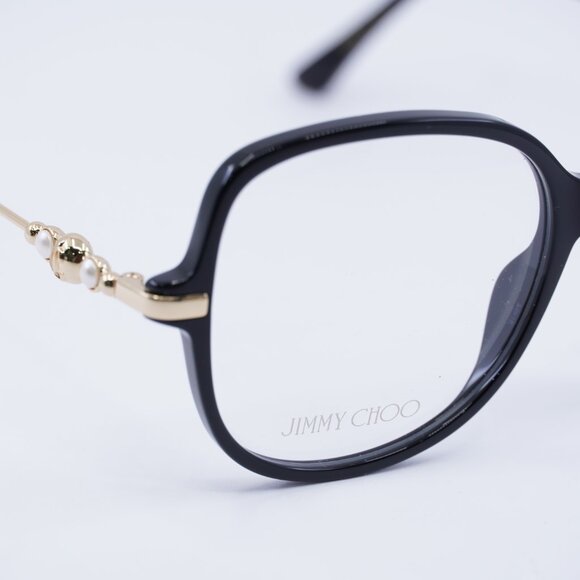 Jimmy Choo JC356 0807 00 Eyeglasses Black/Gold 54mm Square Frame - Picture 2 of 10